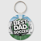 最高のパパサッカーのグラフィティの父の日キーチェーン キーホルダー (正面)