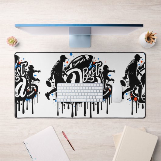 最高のパパサッカーの父と息子グラフィティデスクマット デスクマット (オフィス1)