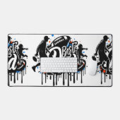 最高のパパサッカーの父と息子グラフィティデスクマット デスクマット (キーボード&マウス)