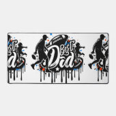 最高のパパサッカーの父と息子グラフィティデスクマット デスクマット (正面)