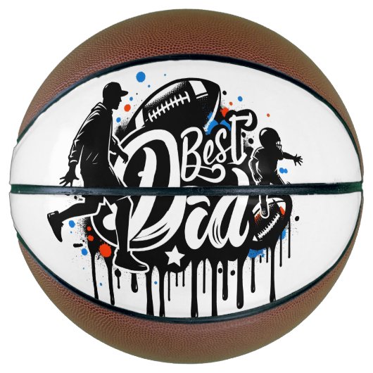 最高のパパサッカーの父と息子バスケットボール バスケットボール (正面)