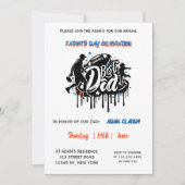 最高のパパサッカー父親の息子グラフティホリデー 招待状 (正面)