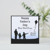 最高のパパシルエット名カイト父のデイカード 招待状 (スタンド正面)