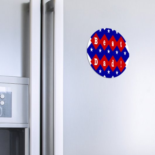 最高のパパスターズ&ダイアモンドタイポグラフィレッド&ブルー マグネット