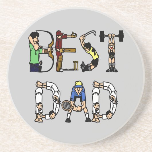 最高のパパスポーツ文字コースター コースター (正面)