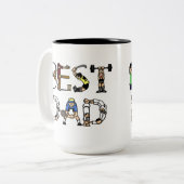 最高のパパスポーツ文字世界最高の ツートーンマグカップ (正面左)