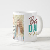 最高のパパタイポグラフィとカスタム写真 ジャンボコーヒーマグカップ (正面右)