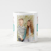 最高のパパタイポグラフィとカスタム写真 ジャンボコーヒーマグカップ (正面)