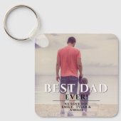 最高のパパタイポグラフィの父の丸1日写真 キーホルダー (正面)