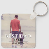 最高のパパタイポグラフィの父の丸1日写真 キーホルダー (裏面)