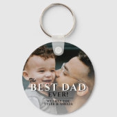 最高のパパタイポグラフィの父の日の写真 キーホルダー (正面)