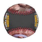 最高のパパタイポグラフィファミリーフォトダークグレーブラック 野球ボール (裏面)