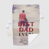 最高のパパタイポグラフィフルフォトファーザーズデイ ゴルフタオル (インサイチュ)