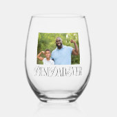 最高のパパタイポグラフィ写真 ステムなしワイングラス (正面)