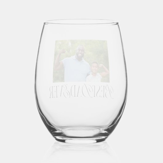 最高のパパタイポグラフィ写真 ステムなしワイングラス (裏面)