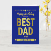 最高のパパタイポグラフィ金ゴールド カード (黄色い花)