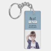 最高のパパダスティブルー写真父の日 キーホルダー (正面左)