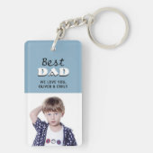 最高のパパダスティブルー写真父の日 キーホルダー (裏面)