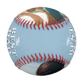 最高のパパダスティーブルードファーザーの日フォトコラージュ 野球ボール (裏面)