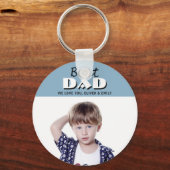 最高のパパダスティ青い写真父の日キーチェーン キーホルダー (正面)