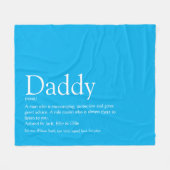 最高のパパダディ父親の定義おもしろいスカイブルー フリースブランケット (正面(横))