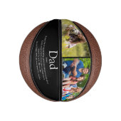 最高のパパダディ父親の定義フォトブラック ミニバスケットボール (縦)