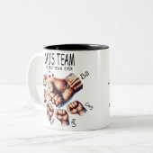 最高のパパチームの名前をカスタムするセラミック ツートーンマグカップ (正面左)