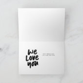 最高のパパトレンディー2枚フォトブラック父の日 カード (内部)