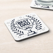 最高のパパトロフィーデザイン – 父の日ギフト コースター (左側)