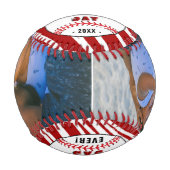 最高のパパハッピーファーザーの日レッドストライプ2 Photo 野球ボール (正面)