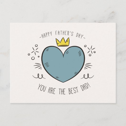 最高のパパハッピー父親の日 |はがき ポストカード (正面)