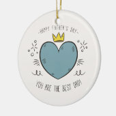 最高のパパハッピー父親の日 |オーナメント セラミックオーナメント (左)