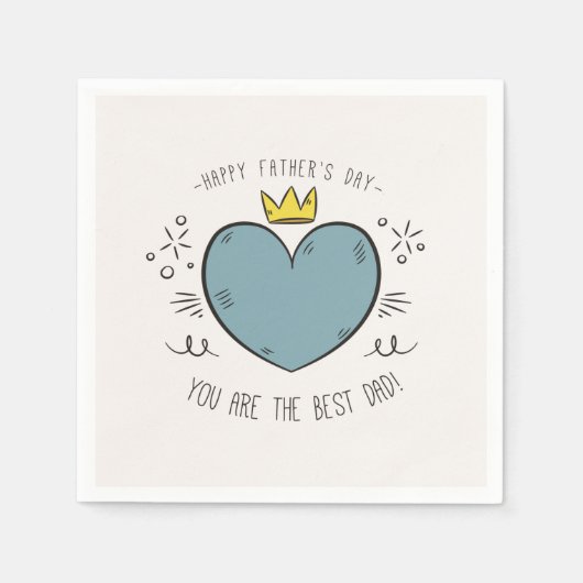 最高のパパハッピー父親の日 |ナプキン スタンダードカクテルナプキン (正面)