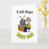 最高のパパハムラジオ父のデイカード カード (黄色い花)