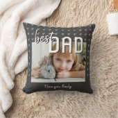 最高のパパハートパターン灰色フォトファーザーの日 クッション (ブランケット)