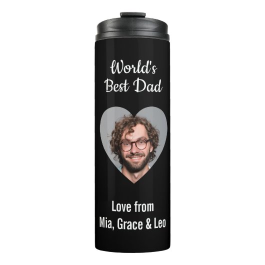 最高のパパハート写真父の日顔写真 タンブラー (正面)