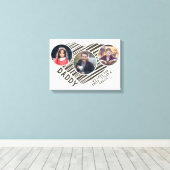 最高のパパハート父の日3写真コラージュ キャンバスプリント (インサイチュ (ウッドフロア))