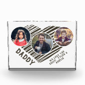 最高のパパハート父の日3写真コラージュ フォトブロック (正面)