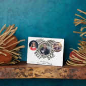 最高のパパハート父の日3写真コラージュ フォトプラーク (側面)