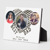 最高のパパハート父の日3写真コラージュ フォトプラーク (側面)