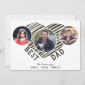 最高のパパハート父の日3写真 シーズンカード (正面)