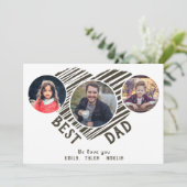 最高のパパハート父の日3写真 シーズンカード (スタンド正面)