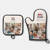 「最高のパパバイオーブン」 – フォトカスタムキッチンミット 鍋つかみ&鍋敷きセット (正面)