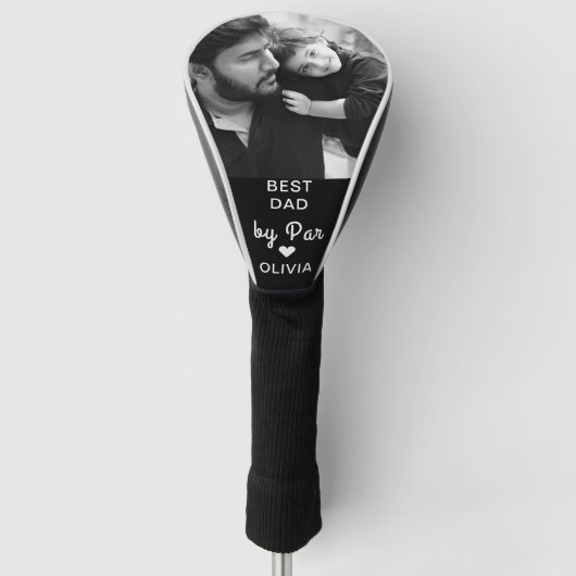 最高のパパバイカスタムパー写真父の日 ゴルフヘッドカバー (正面)