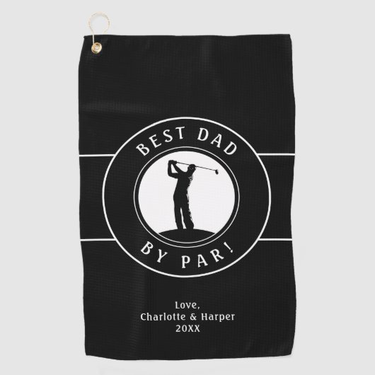 最高のパパバイパーエレガントスポーツゴルファー白黒 ゴルフタオル (正面)