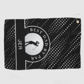 最高のパパバイパーカスタムオスのゴルファー黒白 ゴルフタオル (横)