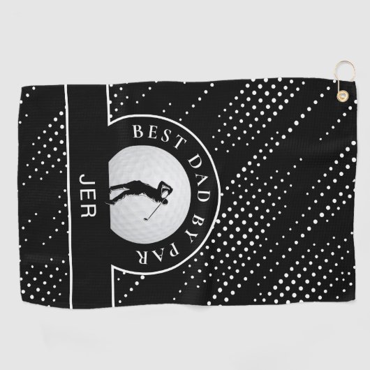 最高のパパバイパーカスタムオスのゴルファー黒白 ゴルフタオル (横)