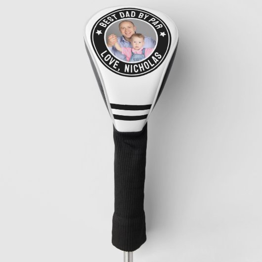 最高のパパバイパーカスタムパパへの子供からの写真ギフト ゴルフヘッドカバー (正面)