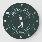 最高のパパバイパーカスタム名パーソナライズされた ラージ壁時計 (正面)