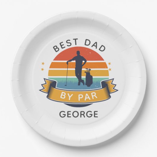 最高のパパバイパーゴルフのスポーツラバー誕生日 ペーパープレート (正面)